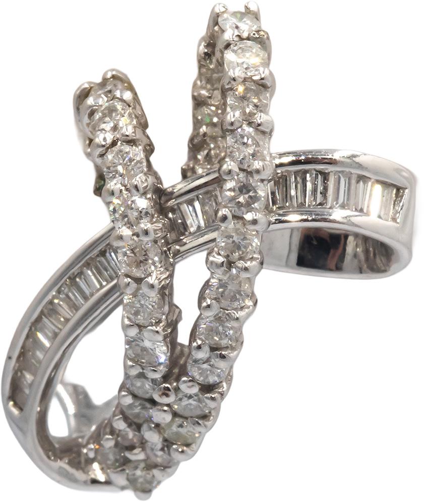 14k White Gold 1.50CT Diamond Knot Style Earrings