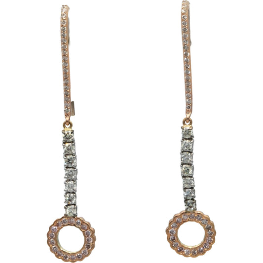 KOZI Designer 14k Rose & White Gold 1.50CT VS Diamond Drop Dangle Earrings