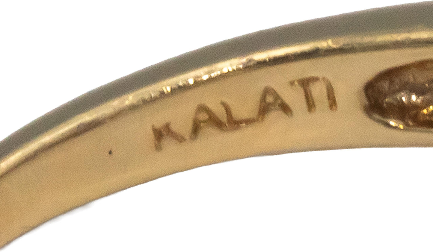 Vintage 14k Yellow Gold Round Diamond and Trillion Tanzanite Ring 0.56CT Size 7