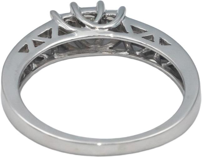 14k White Gold 0.25CT Princess and Round Cut Diamond Engagement Ring Size 7