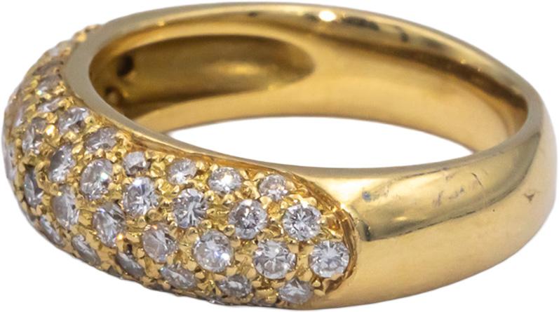 18k Yellow Gold 0.75CT VS Diamond Dome Cluster Band Ring Size 7