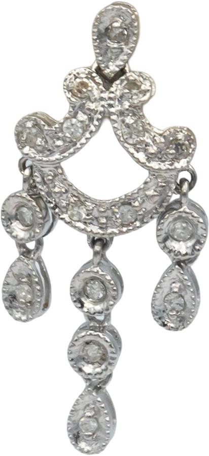 14k White Gold 0.30CT Diamond Drop Dangle Stud Earrings