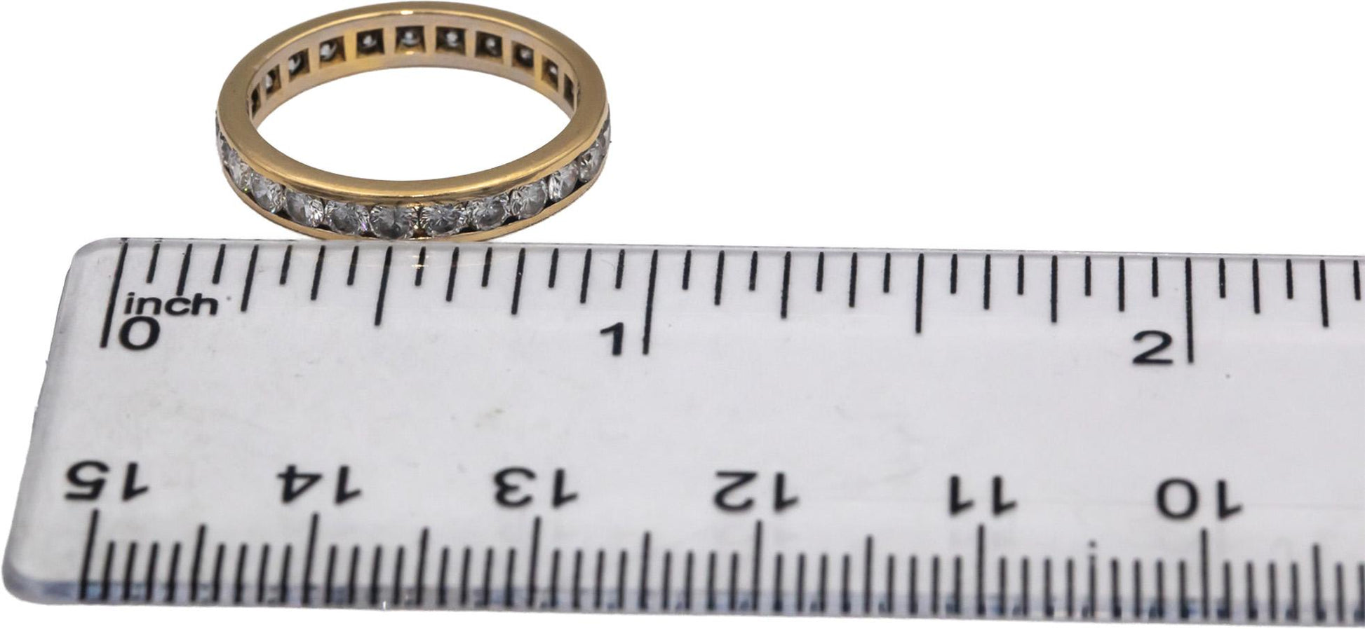 14k Yellow Gold Round Channel Set Diamond Eternity Band Ring 1.05CT Size 5.5