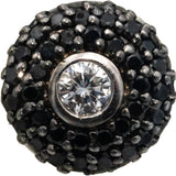 14k White Gold White and Black Diamond Cluster Stud Earrings 2.50CT