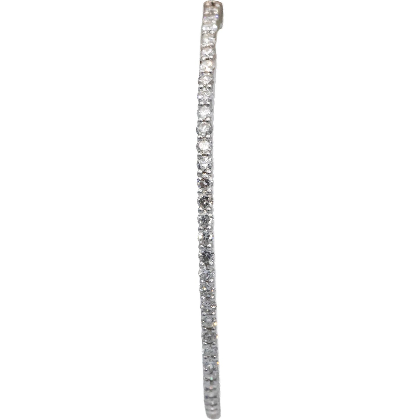 Round Cut Diamond 18k White Gold VS Oval Inside Out Hoop Earrings 5.40CT