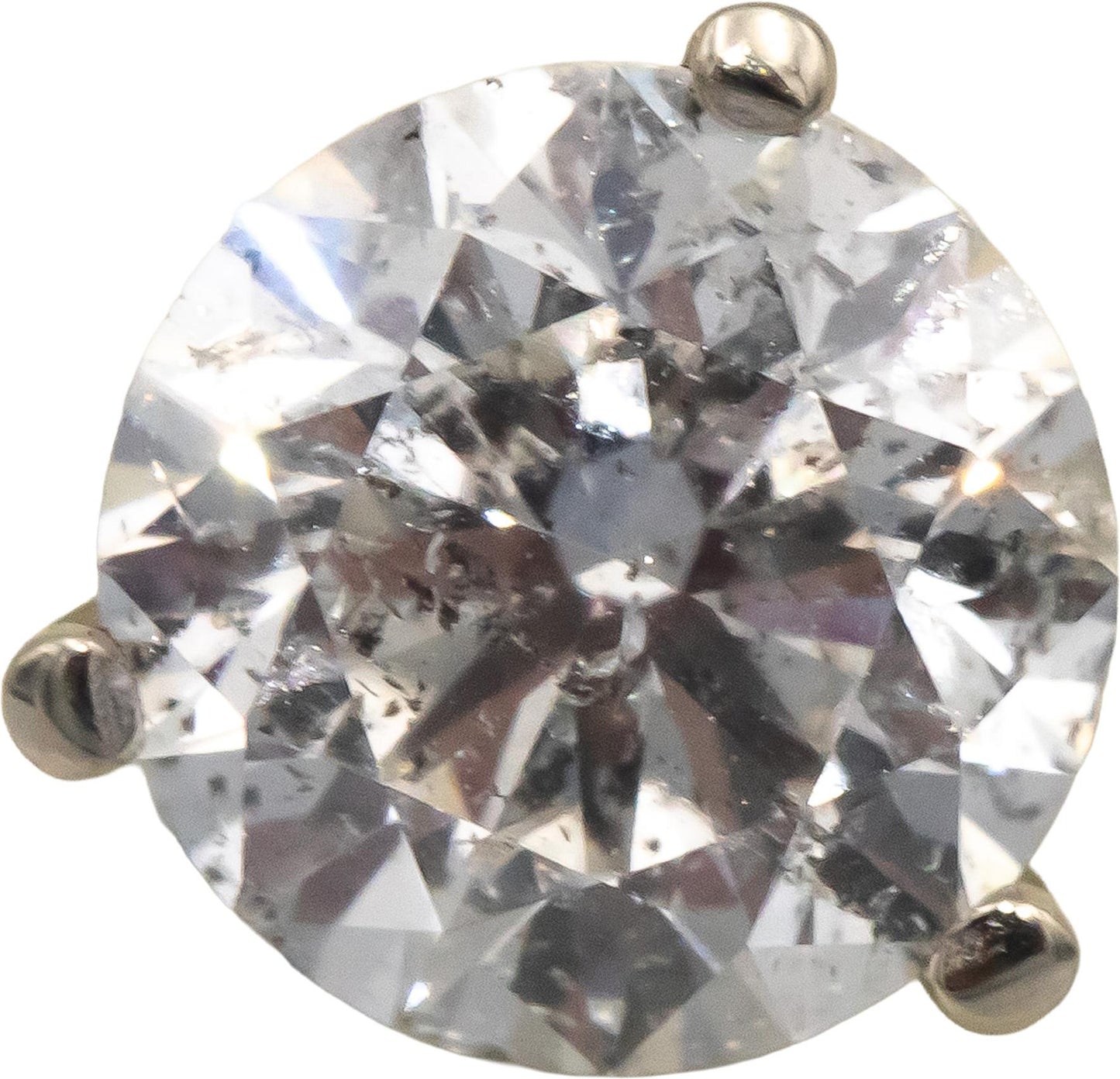 14k White Gold Jewelry Round Cut Diamond Stud Earrings 2.44CT
