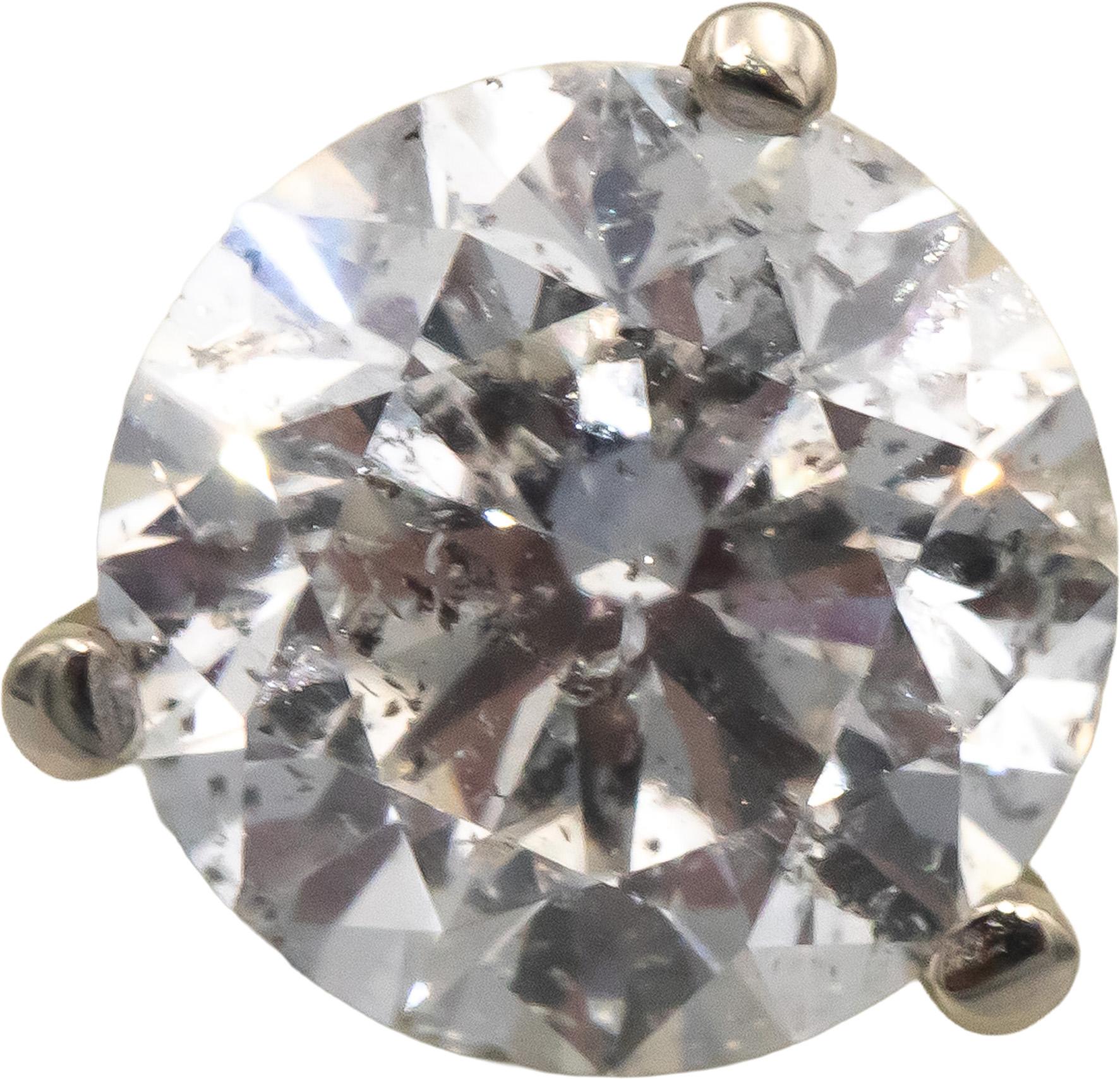14k White Gold Jewelry Round Cut Diamond Stud Earrings 2.44CT
