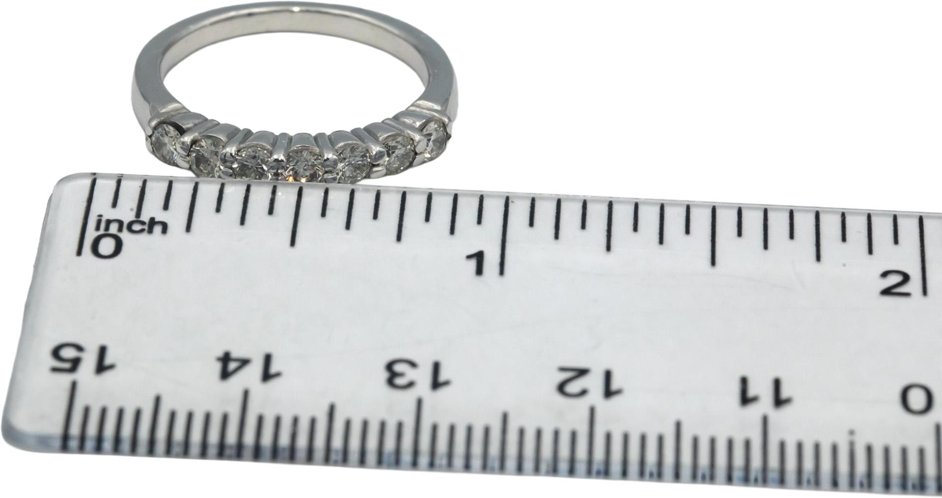 10k White Gold Round Diamond Seven-Stone Band Ring 0.50CT Size 6