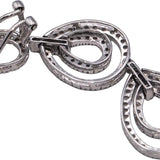 14k White Gold Round Diamond Drop Dangle Halo Earrings 1.50CT