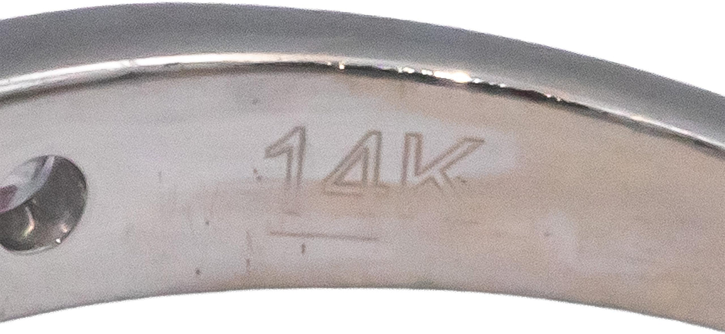 14k White Gold 0.50CT Round Cut Diamond Band Ring Size 7.75