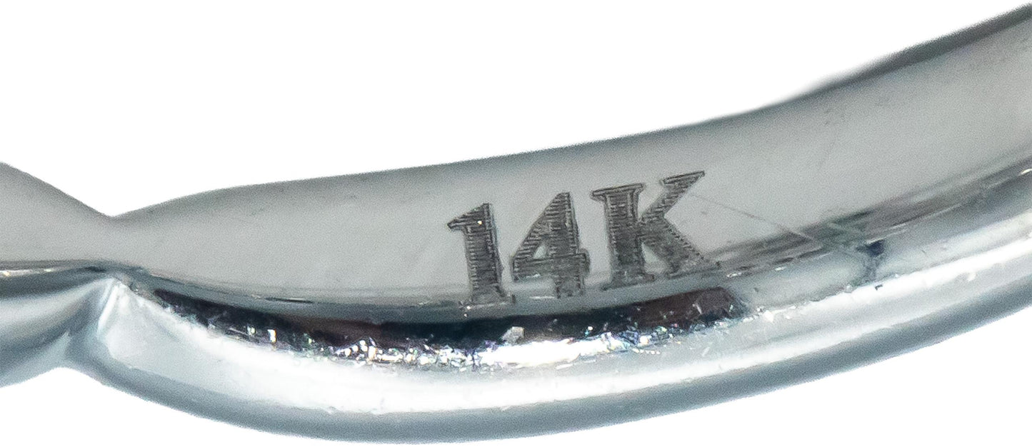 FANA 14k White Gold 1.42CT Diamond and Sapphire Halo Ring Size 6.5