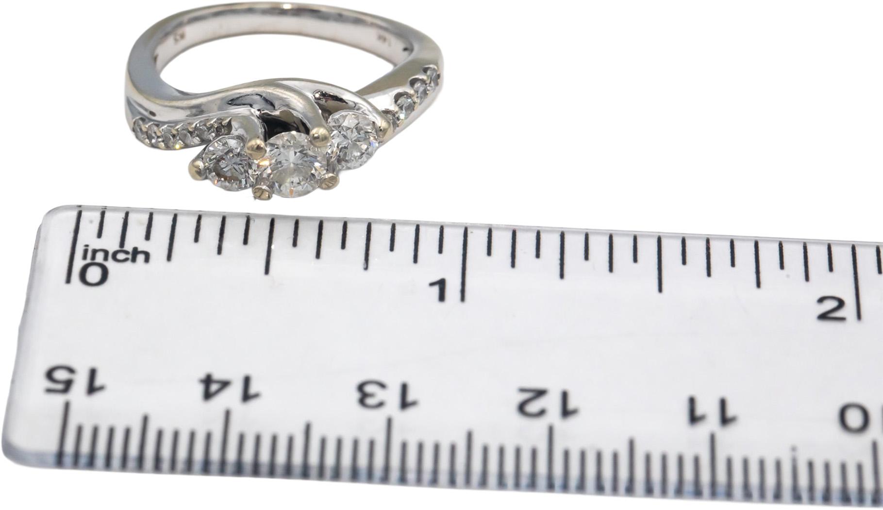 14k White Gold Jewelry 1.0CT Round Cut Diamond Ring Size 7