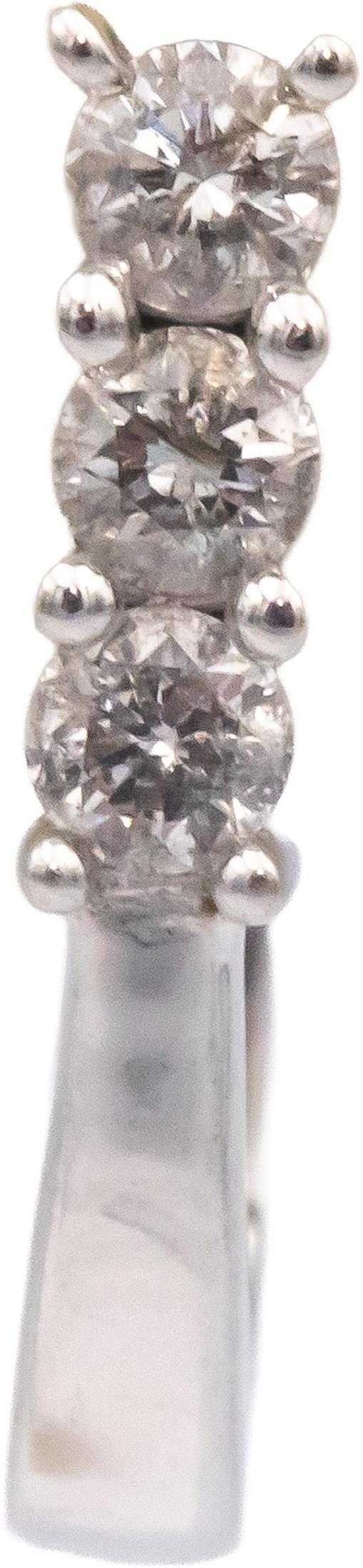 14k White Gold Jewelry 0.50CT Round Cut Diamond Huggie Earrings