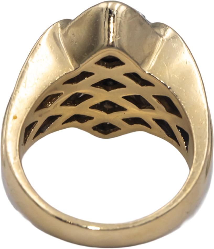 14k Yellow Gold VS Princess Trillion Baguette Diamond Cocktail Ring 2.0CT Size 7