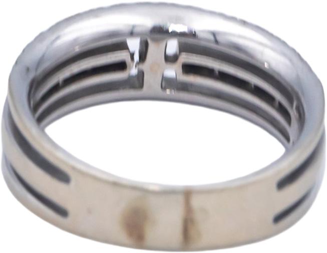 14k White Gold 0.45CT VS Round & Baguette Cut Diamond Band Ring Size 6.5