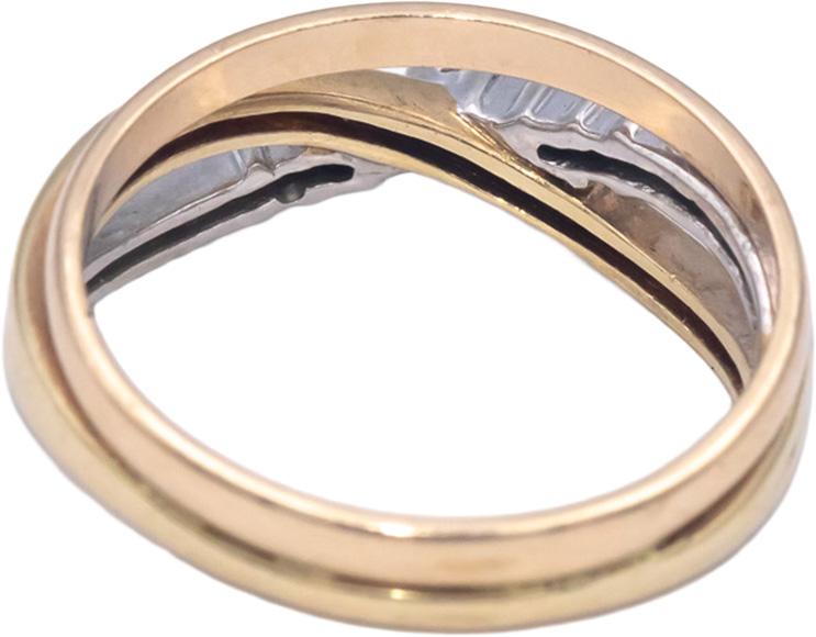 10k Yellow Gold 0.15CT Round Cut Diamond Crossover Ring Size 8