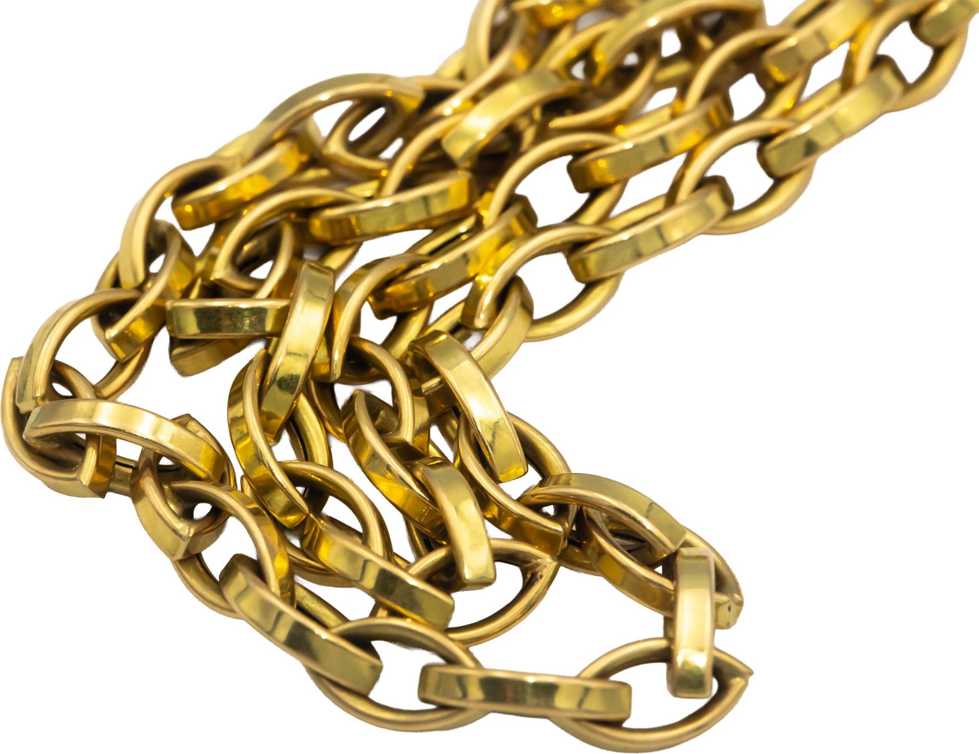 ROBERTO COIN 18k Yellow Gold Almond Link Chain Necklace 22" Long