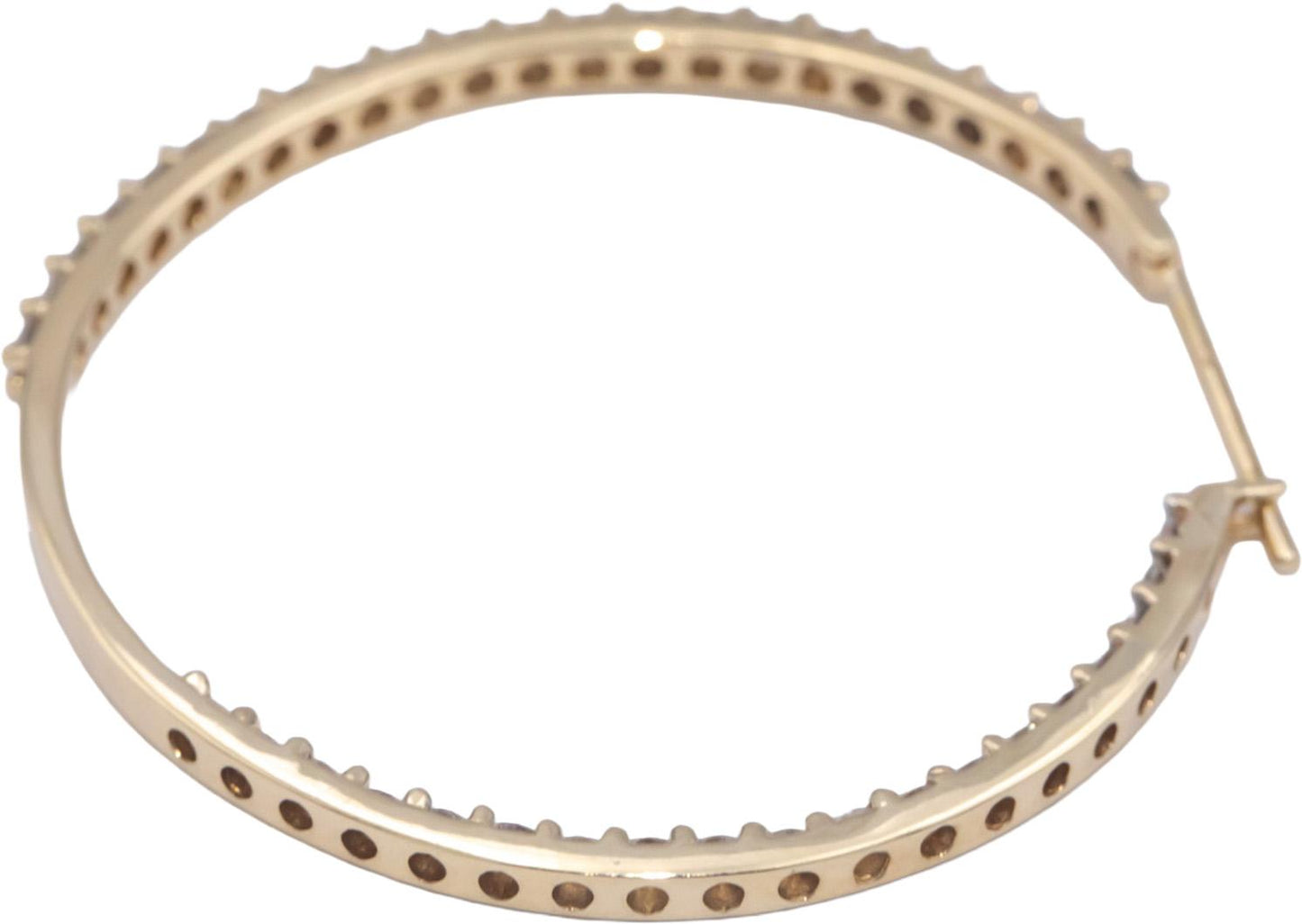 14k Yellow Gold Jewelry Round Diamond Inside Out Hoop Earrings 3.40CT