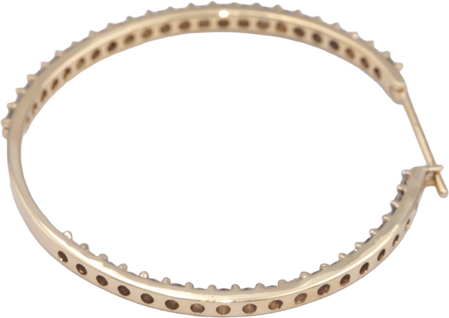 14k Yellow Gold Jewelry Round Diamond Inside Out Hoop Earrings 3.40CT