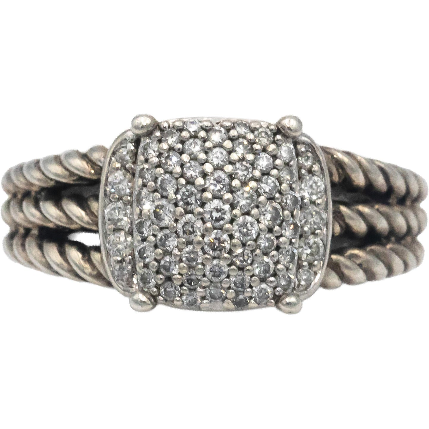 DAVID YURMAN VS Round Cut Diamond Wheaton Cable Ring 0.50CT Size 6.75