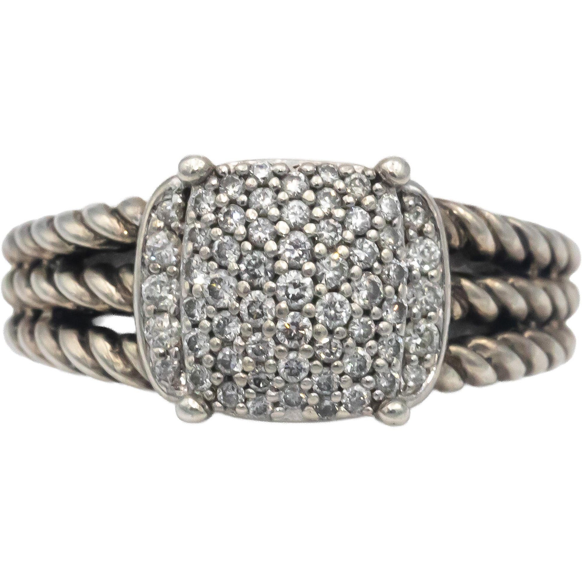 DAVID YURMAN VS Round Cut Diamond Wheaton Cable Ring 0.50CT Size 6.75