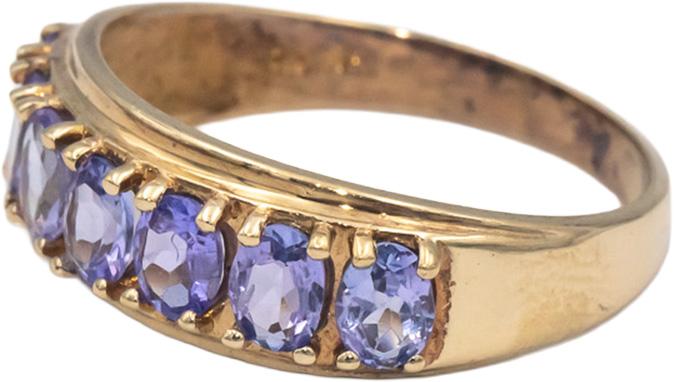 Tanzanite Oval Cut 10k Yellow Gold Jewelry Band Ring 1.0CT Size 6