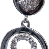 14k White Gold Round Cut Diamond Drop Dangle Earrings 0.10CT