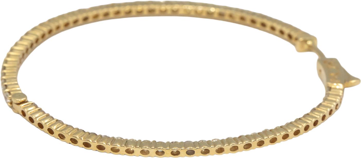 14k Yellow Gold VS Round Diamond Large Inside Out Hoop Earrings 2.92CT