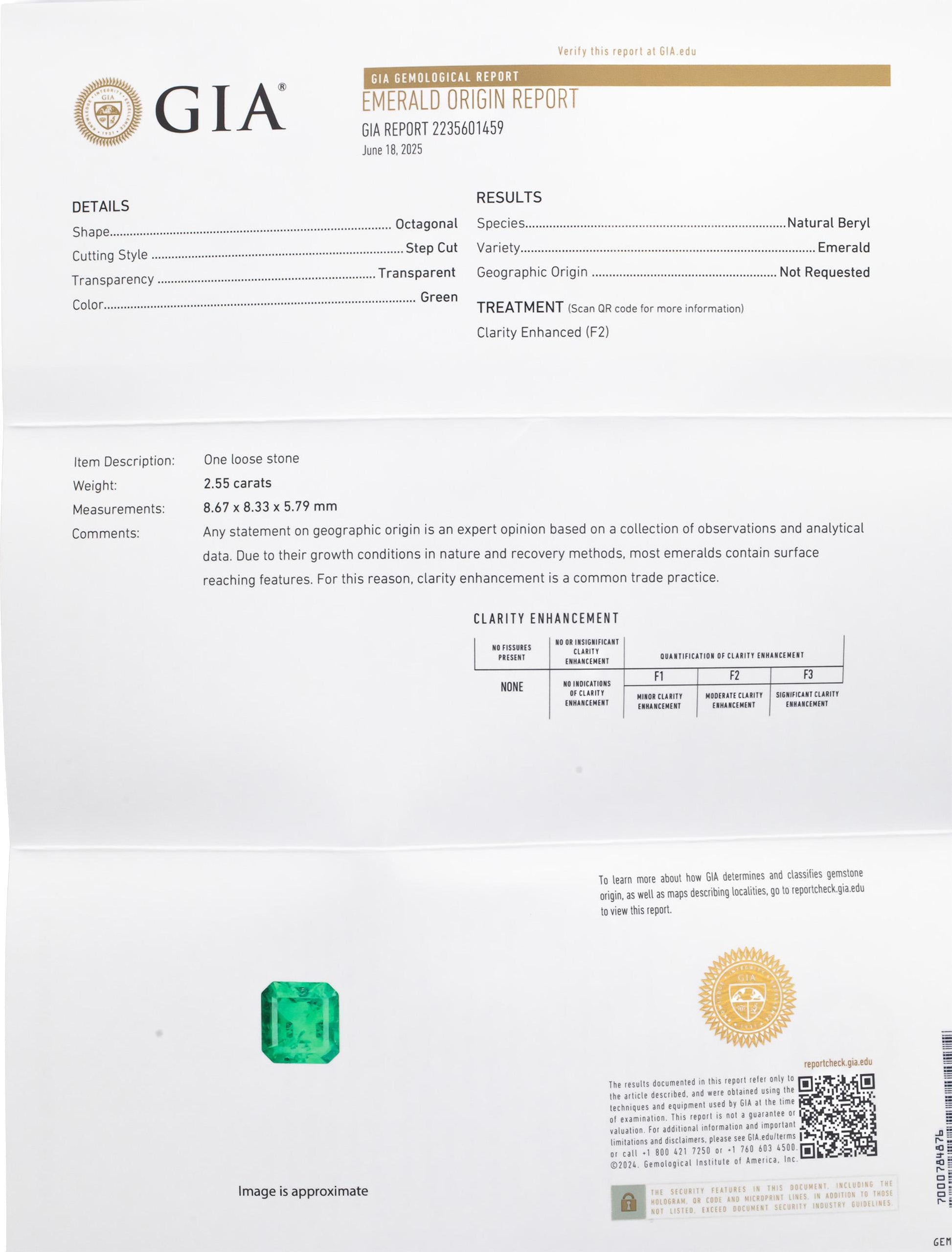 GIA Certified 14k White Gold Colombian Emerald and Round Diamond Earrings 8.05CT