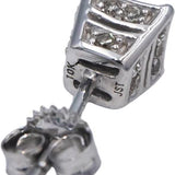 10k White Gold Round & Princess Cut Diamond Stud Earrings 0.25CT