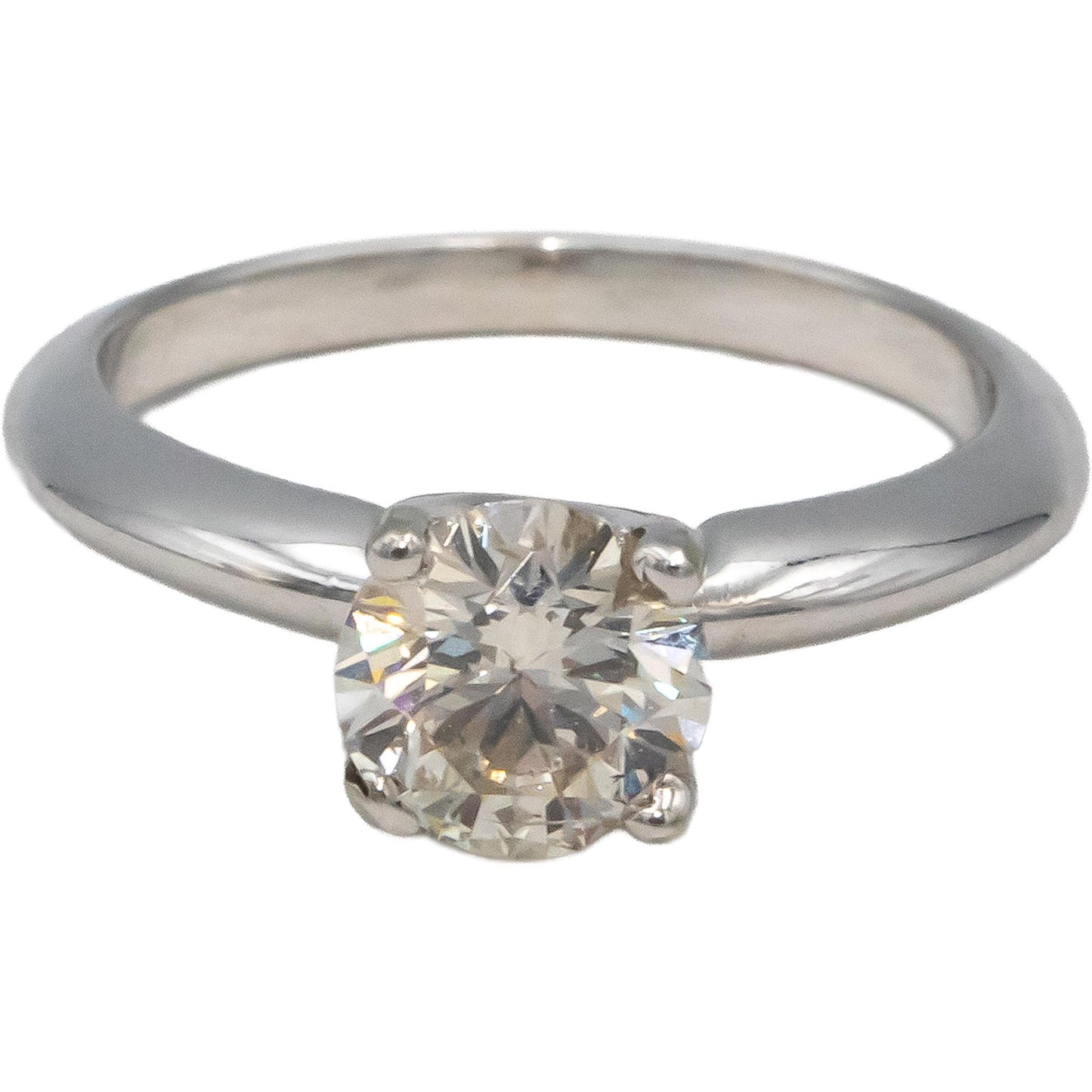 14k White Gold Round Diamond Solitaire Engagement Ring 1.05CT Size 5.25