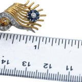 Vintage 18k White & Yellow Gold VS Diamond & Sapphire Earrings 0.50CT