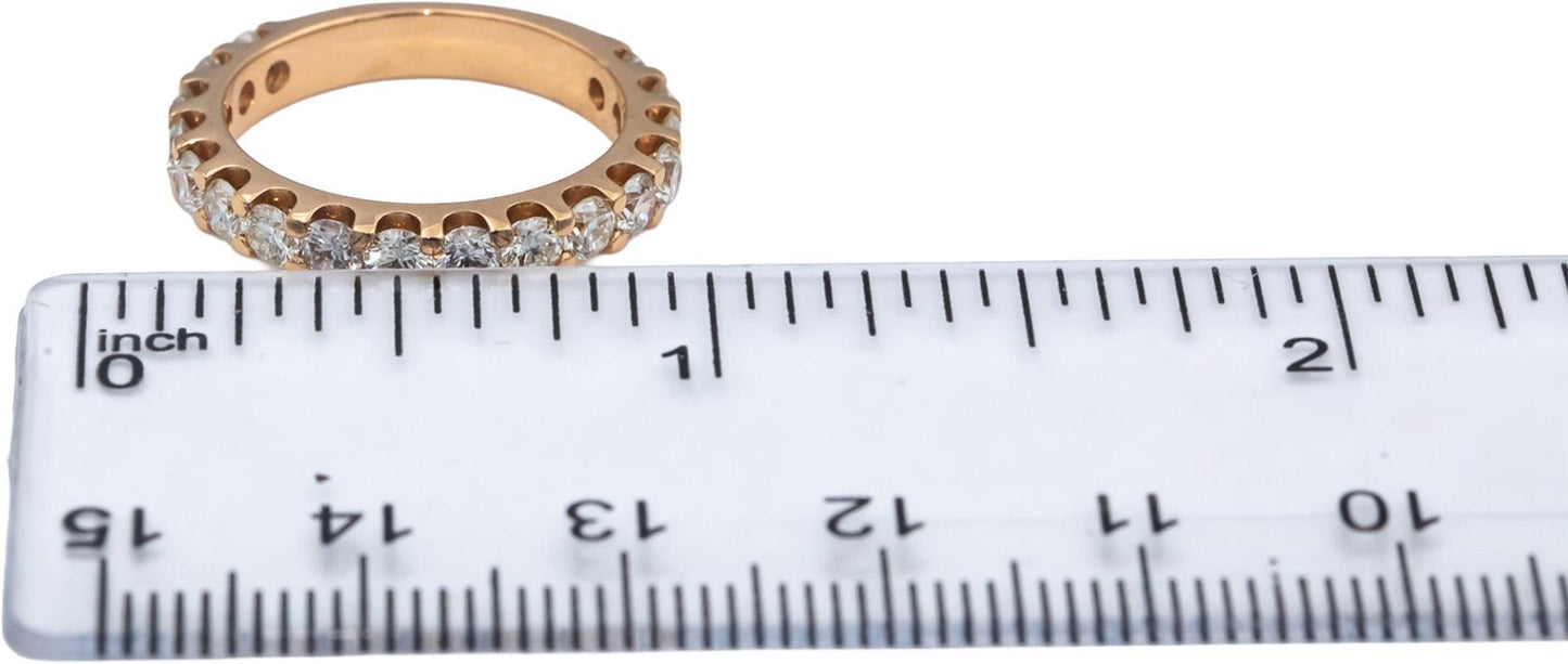 18k Rose Gold VS Round Diamond Half Eternity Band Ring 1.50CT Size 6