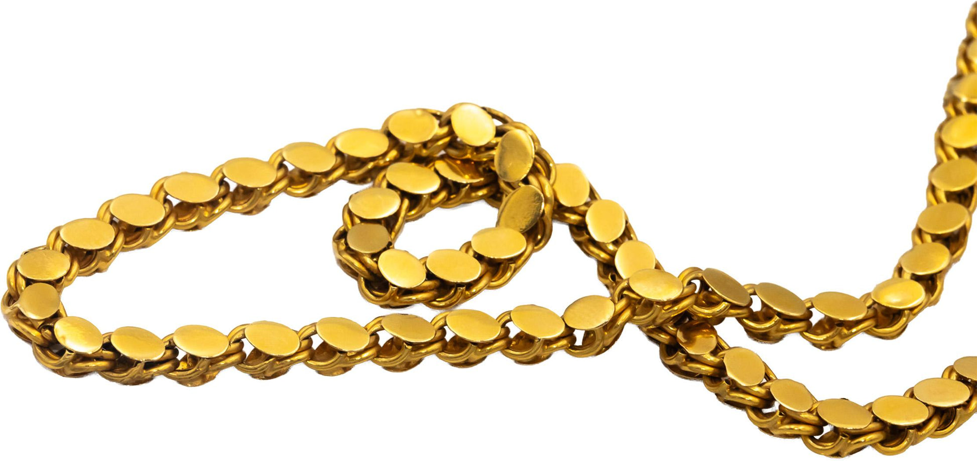 Vintage 18k Yellow Gold 81.5" Opera Length Fancy Link Necklace