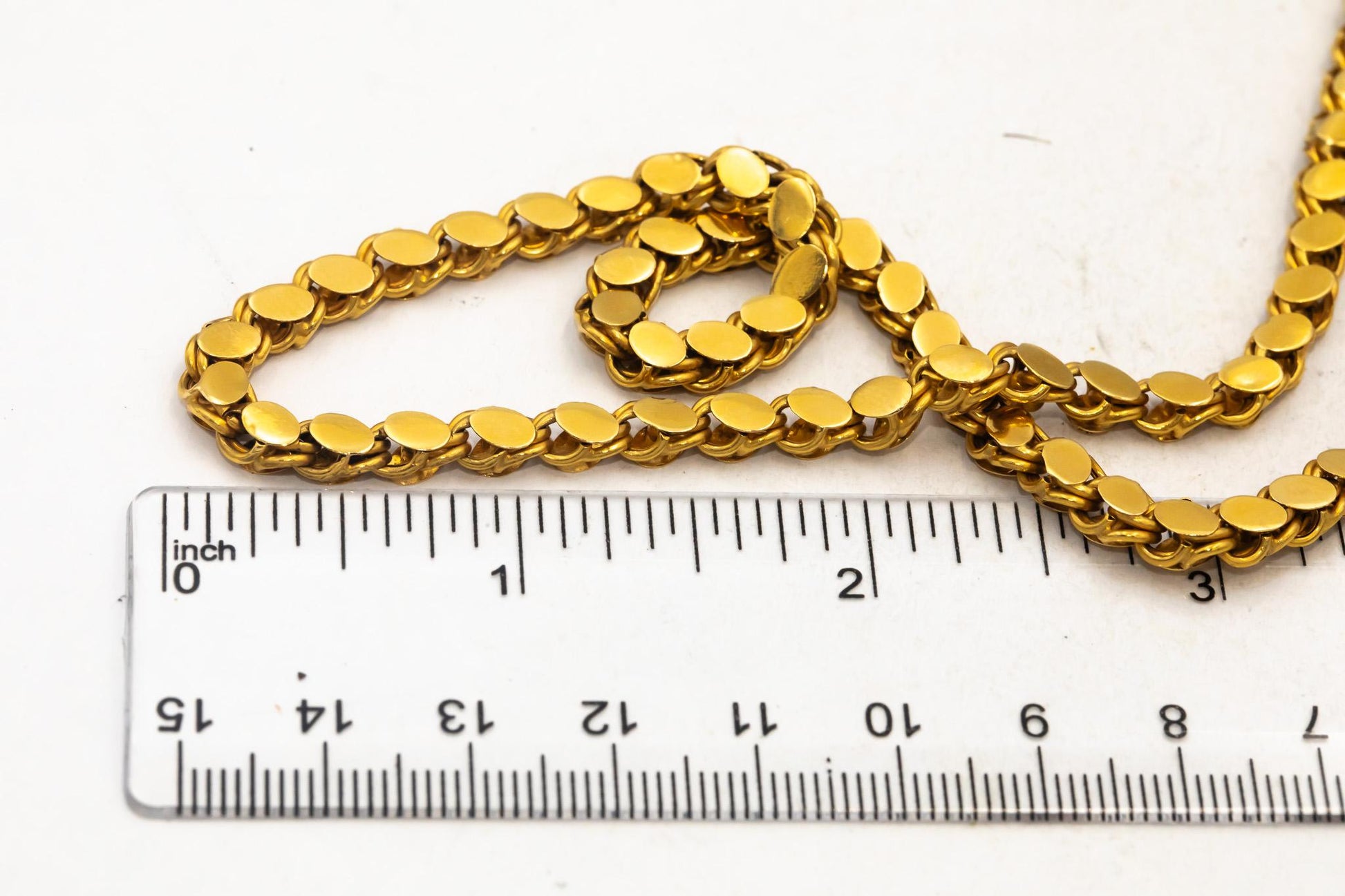 Vintage 18k Yellow Gold 81.5" Opera Length Fancy Link Necklace