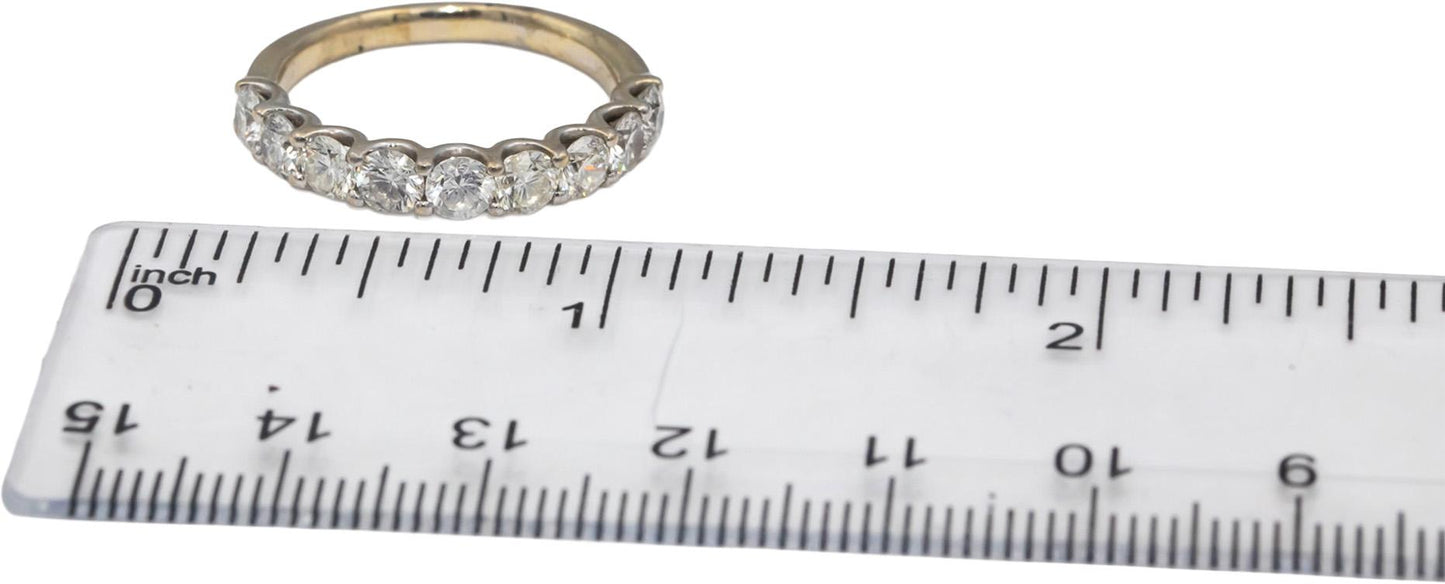 ODELIA 18k White Gold Round Diamond Half Eternity Band Ring 1.80CT Size 7.5