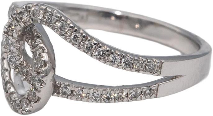 14k White Gold VS Round Diamond Interlocking Band Ring 0.35CT Size 7.25