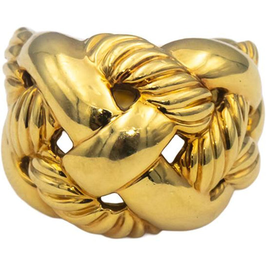 DAVID YURMAN 18k Yellow Gold Woven Knot Cocktail Ring Size 7
