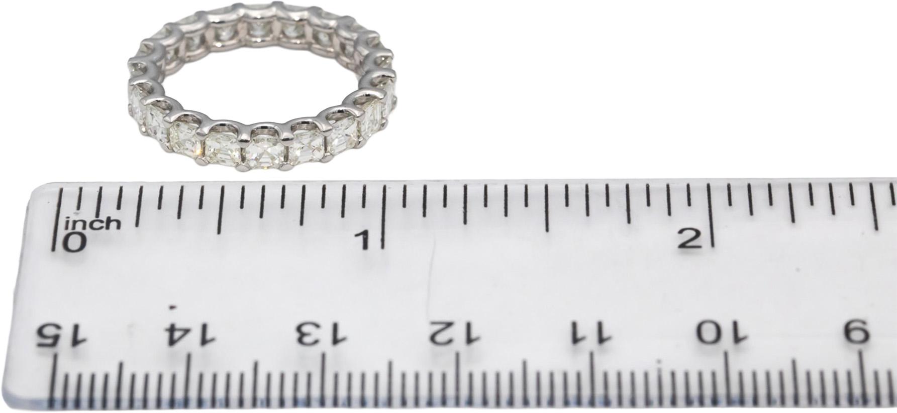 18k White Gold VS Asscher Cut Diamond Eternity Band Ring 3.0CT Size 6