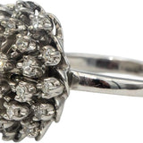 Vintage 18k White Gold VS Diamond Cluster Cocktail Ring 0.75CT Size 8.5