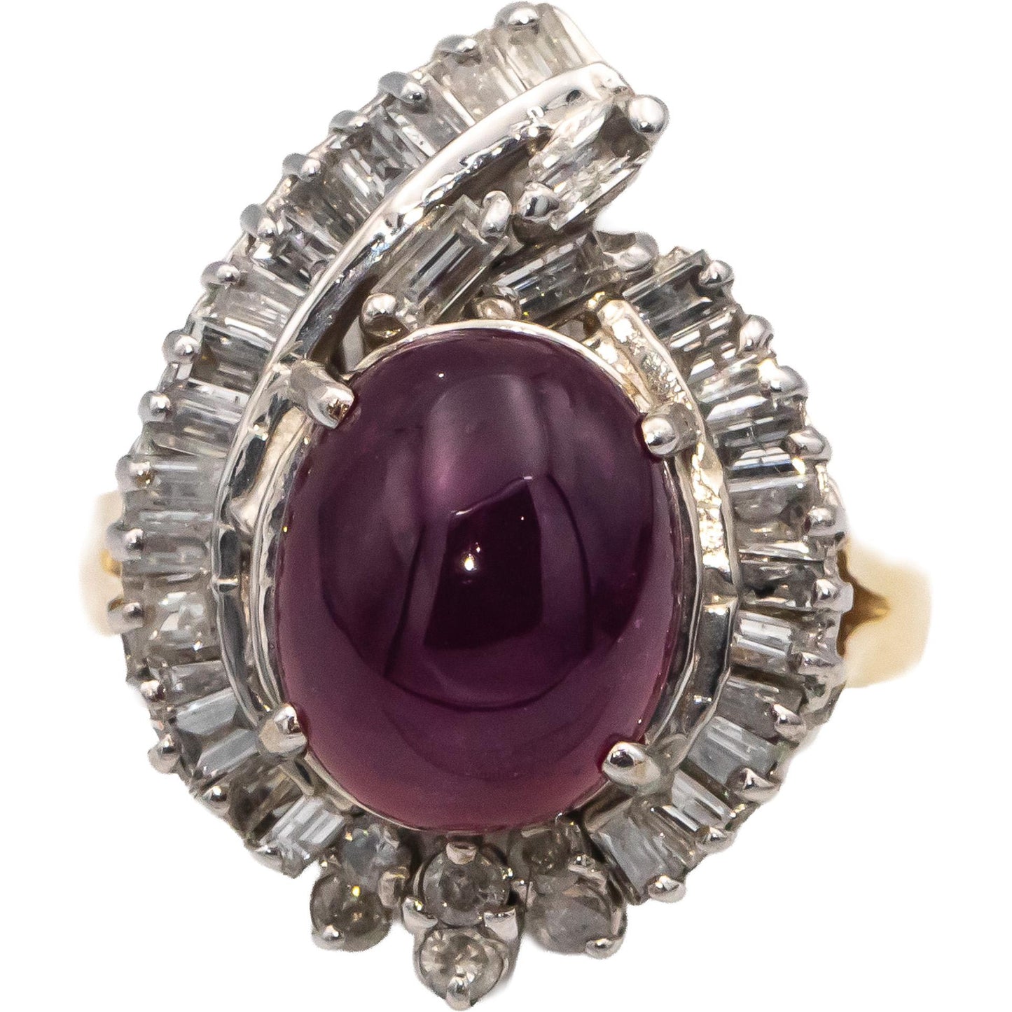 CGL Certified 14k Yellow & White Gold Natural Ruby & Diamond Ring 10.30CTW