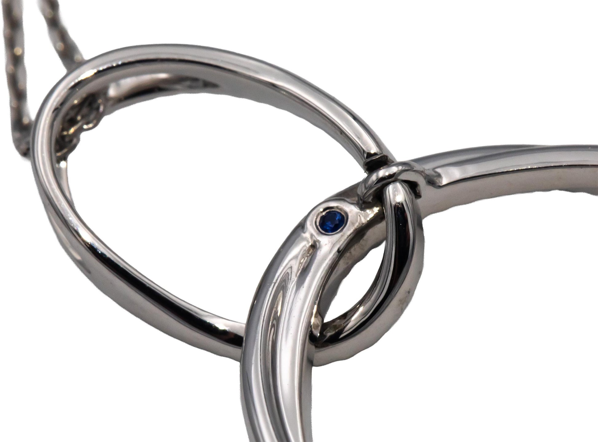 VERA WANG LOVE 10k White Gold Round diamond Oval Hoops Pendant Necklace 0.75CT