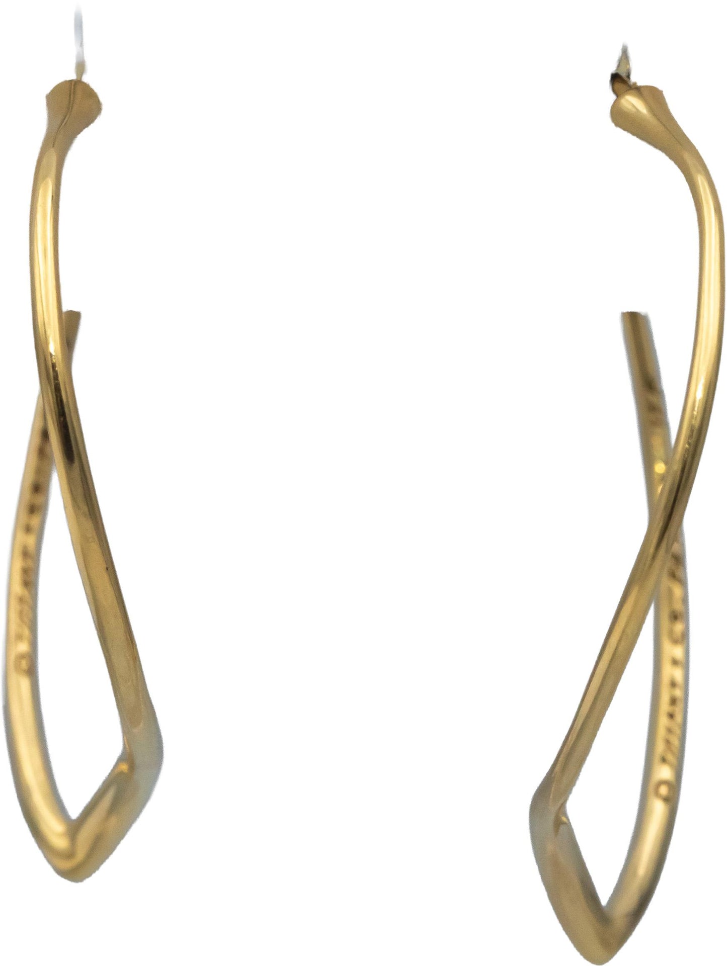 TIFFANY & CO. 18k Gold Elsa Peretti Open Heart Hoop Earrings $6500 Retail