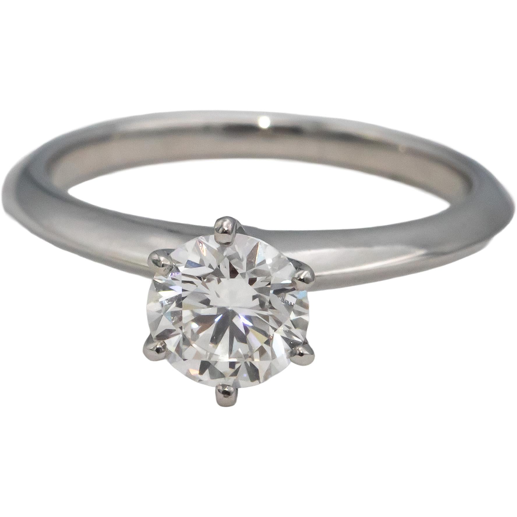 TIFFANY & CO. GIA Certified Platinum VS1/I Diamond Engagement Ring .76CT Sz 5