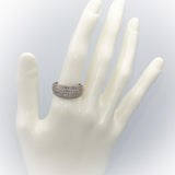 10k White Gold Round Diamond Wide Band Ring 1.0CT Size 8.5