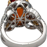 GIA 14k Gold Lab-Grown Sapphire and Round Diamond Ring 0.75CT Size 7.25