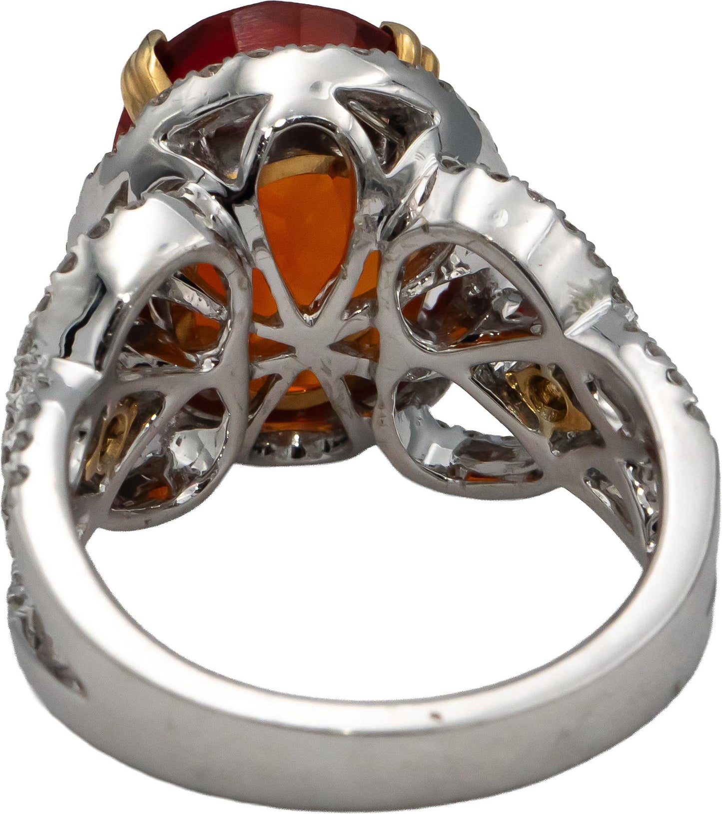GIA 14k Gold Lab-Grown Sapphire and Round Diamond Ring 0.75CT Size 7.25