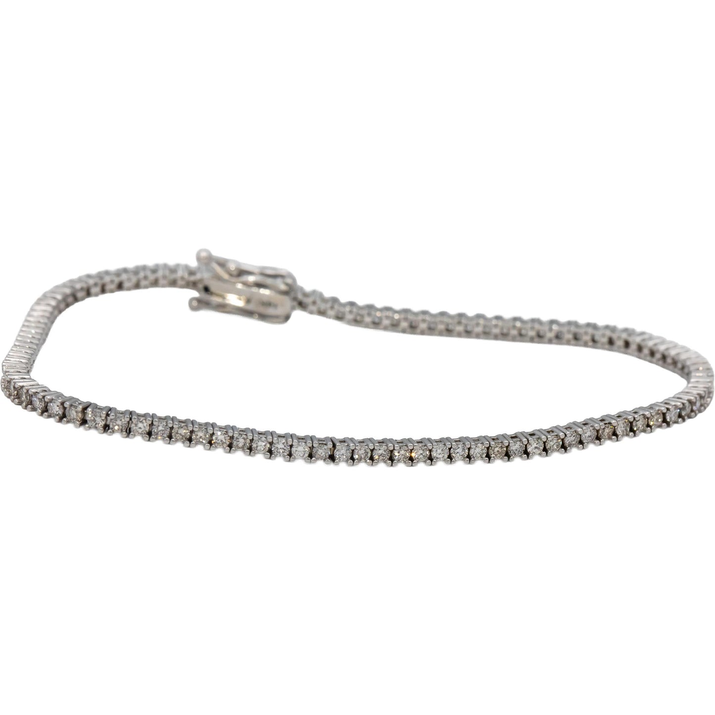 14k White Gold Round Diamond Tennis Bracelet 1.72CT