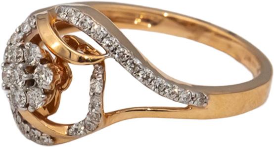 18k Yellow Gold Round Diamond Cluster Cocktail Ring 0.29CT Size 6.25