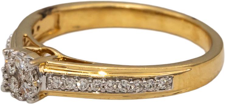 18k Yellow Gold VS Round Diamond Cocktail Ring 0.23CT Size 6.25